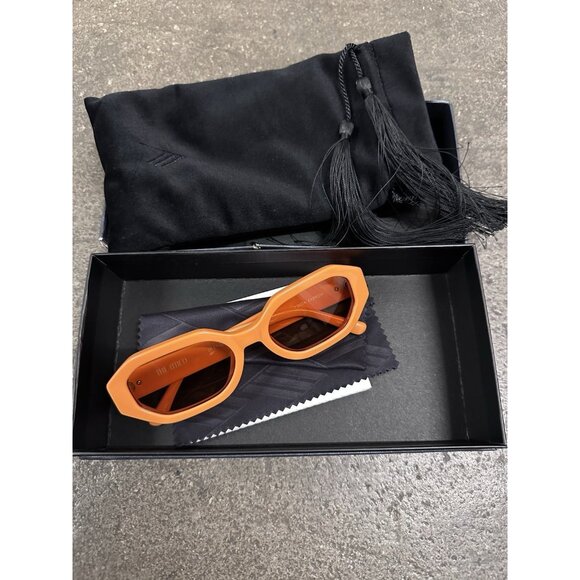 THE ATTICO Irene Geometric Sunglasses in Orange